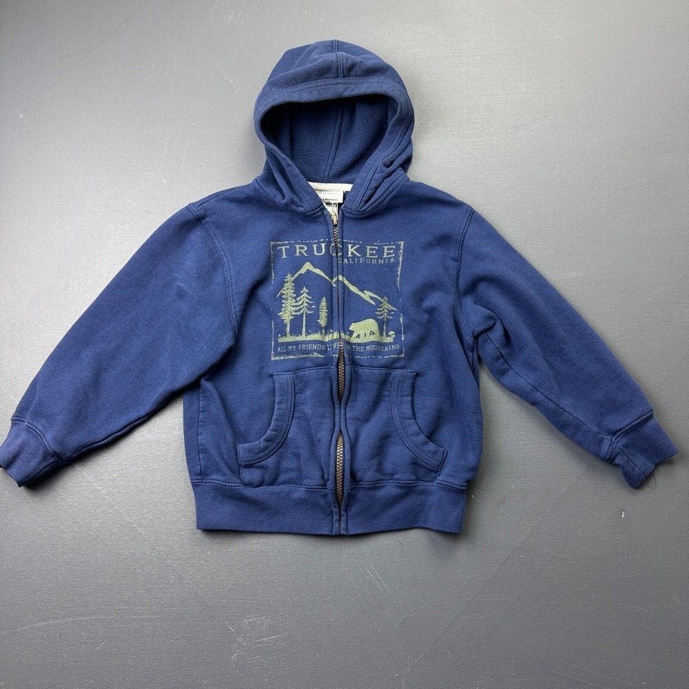 Artisans Truckee Kids Small Blue Full Zip Hoodie Graphic Sweatshirt Outdoor Zip